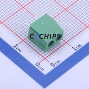 DB301V-3.81-2P-GN-S Screw Terminal Block Through hole Component (THT),P=3.81mm Connector 1x2P 3.81mm Green Through Hole - Product Image 2