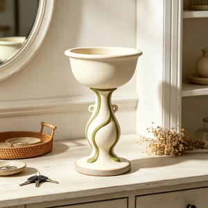 Urne sur piédestal en résine peinte à la main style <span class=keywords><strong>Art</strong></span> <span class=keywords><strong>Nouveau</strong></span>, motif vigne verte en relief, grand pot à fleurs sur pied, <span class=keywords><strong>vase</strong></span> décoratif vintage - Product Image 5