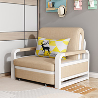 Sofá Cama Extensible Plegable Moderno Convertible de Gran Venta 2025 con Tapicería de Lino, Estructura Metálica Ecológica y Almacenamiento Multifuncional