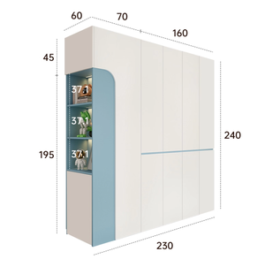 <span class=keywords><strong>Armadio</strong></span> Moderno per Camera da Letto dei Ragazzi, per Piccoli Appartamenti, Porta Singola fino al Soffitto, Blu, Grande Capacità, <span class=keywords><strong>Cabina</strong></span> <span class=keywords><strong>Armadio</strong></span> Personalizzabile - Product Image 5
