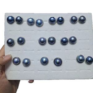 Perles Mabe d'eau de mer bleues argentées Mabei World, non montées, de qualité supérieure, 11-21 mm, perles en vrac - Product Image 4