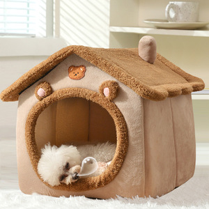 Hovicaed Haustierhaus Abnehmbares Waschbares Katzenhaus Welpen-Höhle Sofa Haustierbett für Sehr Kleine Hunde und Kleine bis Mittelgroße Katzen - Product Image 3