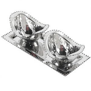 Tazón de Chocolate de Acero Inoxidable Martillado, Niquelado, Decorativo, de Lujo, Nuevo Tazón de Chocolate de Metal - Product Image 1