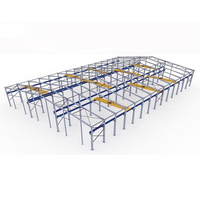 Bâtiment d'atelier préfabriqué en structure métallique à haute capacité de charge pour usage industriel avec toit à poutrelles robuste