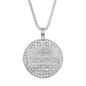 Colar Masculino de Aço Inoxidável Banhado a Ouro 18k com Pingente Jesus Bling Fashion Hip Hop Iced Última Ceia - Product Image 5