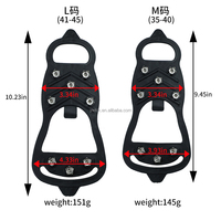 Crampons antidérapants portables pour chaussures de randonnée et d'alpinisme en PVC TPE avec semelle intermédiaire, 8 pointes, pour glace et neige, avec sac de transport en PE