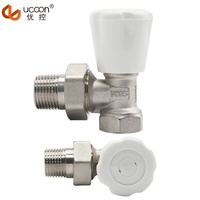 Vanne de contrôle de température d'eau manuelle en plastique en aluminium d'angle de nickelage avec prix de gros