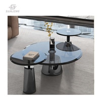 Table basse à bas prix haut en verre souper 10mm épaisseur verre rond verre trempé