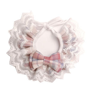 高級猫製品プレミアムポリエステルペット服レース襟猫ハーネス蝶弓Drool Bibs - Product Image 5