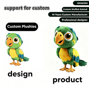 Peluche Personalizzato a Forma di <span class=keywords><strong>Pappagallo</strong></span>, Personaggio Realistico di Libri Illustrati, Bambola Imbottita di <span class=keywords><strong>Pappagallo</strong></span>, Design Personalizzato su <span class=keywords><strong>Disegno</strong></span>, Mascotte Uccello Cartone Animato - Product Image 1