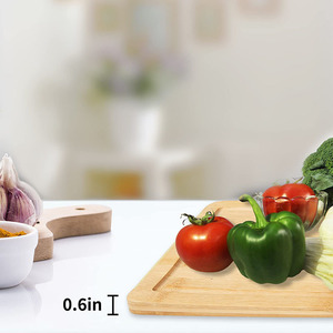 Planche à découper en bambou carrée réversible portable pour pain et sushis, pour usage en cuisine - Product Image 2