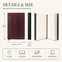 Carnet en cuir personnalisé effet croco python, journal de luxe monogrammé, logo doré sur mesure, 100 feuilles, reliure cousue, cadeau