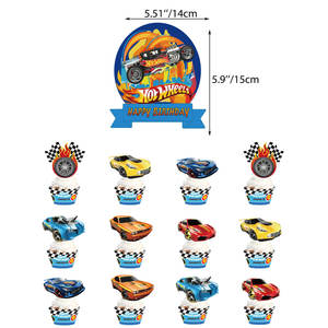 New <strong>Hot</strong> Wind Fire <strong>Wheel</strong> Car Theme <strong>Party</strong> Decoration Boys' Happy <strong>Birthday</strong> <strong>Party</strong> <strong>Wheels</strong> Flag Pulling Balloon Cake Insert Set - Product Image 6