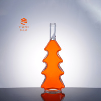 Bouteille de vin en verre en forme de sapin de Noël de 500 ml, idéale pour les vins, les whiskies et les brandies de saison, parfaite pour l'emballage cadeau