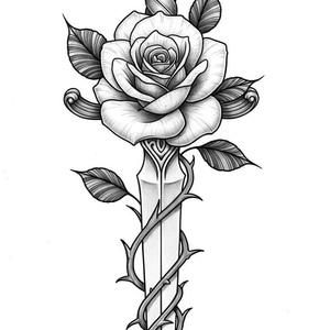 Autocollants de tatouage temporaire imperméables Papillon Argenté Lys Rose Épée pour Femmes Hommes Art Corporel - Product Image 1