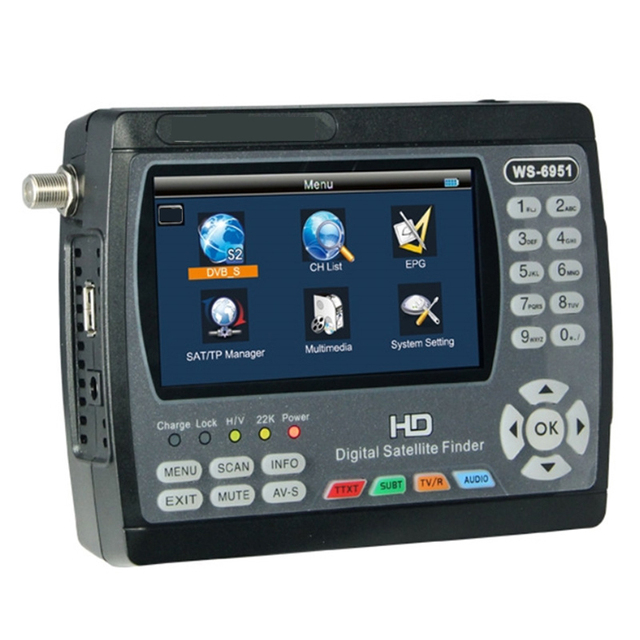 Factory Price HD Satlink Ws-6951 DVB-S2 Digital Satellite Finder Meter Ws6951 with 4.3 Inch LCD Screen and Backlight