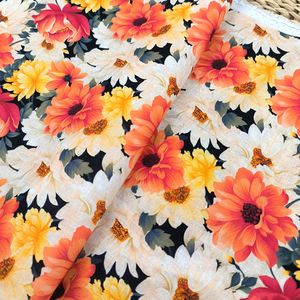 Новый тренд 200gsm 100% льняная ткань мягкая простая льняная ткань с цветочным принтом на заказ цифровая тканая настольная льняная штора - Product Image 5