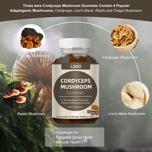 Gomitas Orgánicas <span class=keywords><strong>Ekon</strong></span> de Marca Privada OEM con Complejo de Melena de León, Cordyceps y Reishi en Forma de Oso para Adultos, 2 Gomitas Diarias, 60 Unidades, Inmunidad - Product Image 3