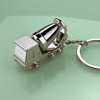 Porte-clés Camion Bétonnière Personnalisé avec Logo en Alliage de Zinc 3D – Cadeau Souvenir de Construction