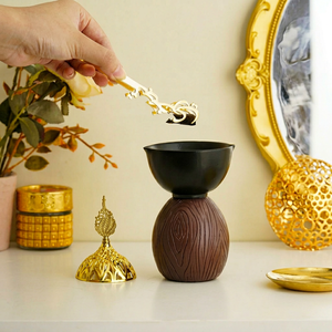 Brûleur de Bakhoor en bois fait main pour mariages et festivals, diffuseur d'aromathérapie d'ambiance, bougies et parfums d'intérieur, porte-encens en bois - Product Image 1