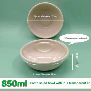 Tazones Desechables para Pasta y Ensalada con Tapa, Personalizados, Ecológicos, Aptos para Microondas, Biodegradables, con Logotipo Impreso, de 16oz, 23oz, 25oz, 30oz y 34oz - Product Image 4