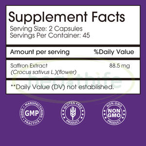 Healthifeサフランカプセルサプリメント60野菜カプセル純粋なサフランカプセル - Product Image 3