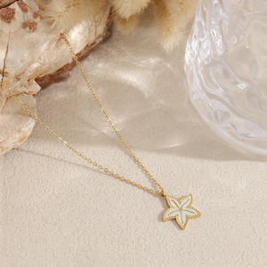Collar <span class=keywords><strong>de</strong></span> Acero Inoxidable Chapado en Oro Resistente al Agua y al Deslustre con Diseño <span class=keywords><strong>de</strong></span> Tortuga, Pez, Estrella <span class=keywords><strong>de</strong></span> Mar y Concha, Éxito <span class=keywords><strong>de</strong></span> Ventas en Tiktok <span class=keywords><strong>de</strong></span> Fanhua Jewelry - Product Image 3