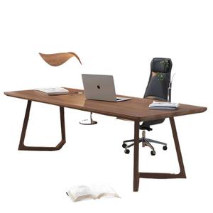 <b>Solid</b> <b>Wood</b> Office <b>Desk</b> Walnut Color Rectangle Modern Executive Computer <b>Desk</b> Home Workspace - Product Image 5
