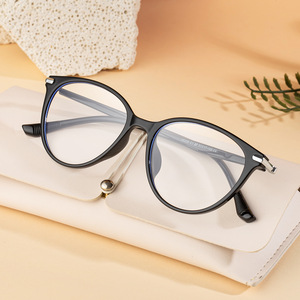 Monturas de gafas estilo ojo de gato Lusi para mujer, montura mediana de plástico y metal, bloqueo de luz azul con lentes graduadas - Product Image 3
