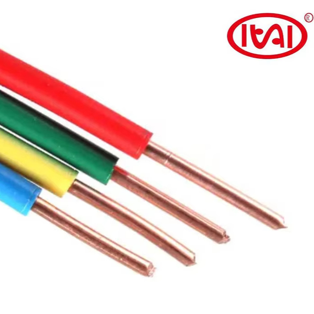 High Quality 450/750V1/1.5/2.5/4/6/10mm2  PVC Insulated Copper Core Electrical Wire Fire Resistant for Housing and Building