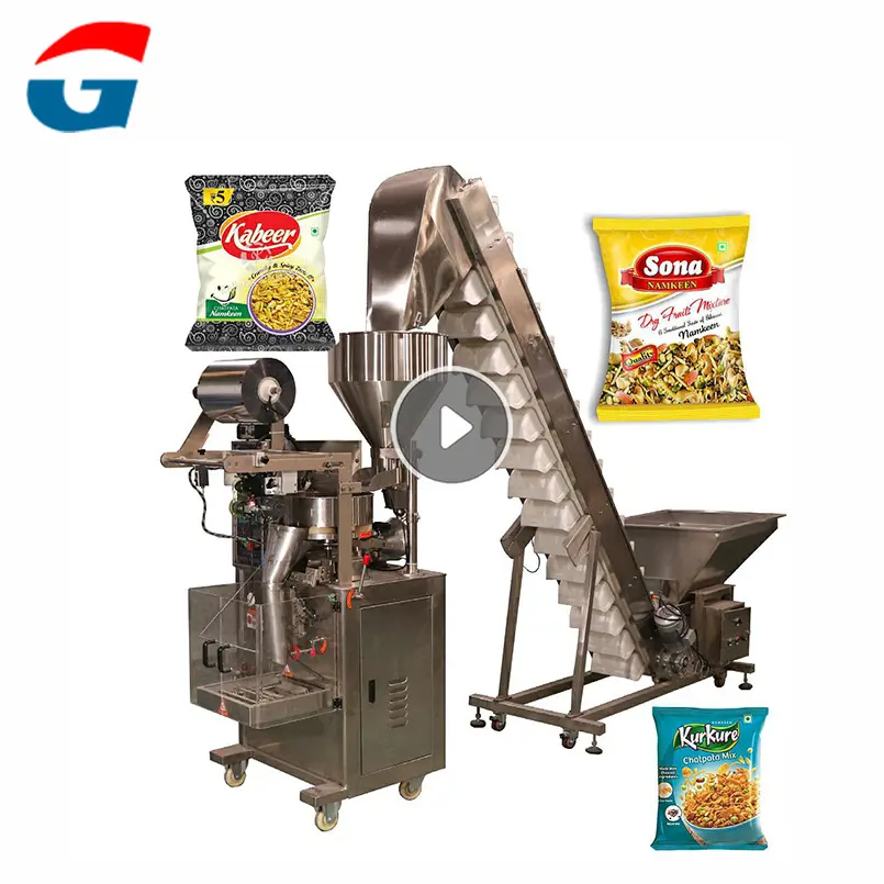 High Efficiency Low Cost Manual Small Automatic Volumetric Food Puff Rice Corn Flakes Kurkure Namkeen Snack Packing Machine