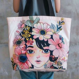 Sacs fourre-tout en toile de haute qualité, couleur personnalisée, fermeture éclair, impression de logo personnalisé, taille moyenne, poignées épaule/main, boîte - Product Image 6