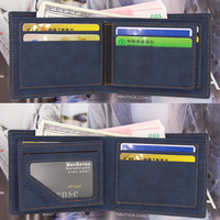 Dompet kulit PU pria, ksimple pendek kasual sederhana gaya grosir