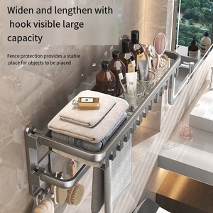 Serviette de bain toilette avec crochets support de rangement de salle de bain porte-accessoires porte-serviettes en métal porte-serviettes de salle de bain supports - Product Image 4