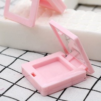 Mignon mini étui de fard à paupières en poudre compact vide en plastique contenant de surligneur étui à blush avec fenêtre transparente