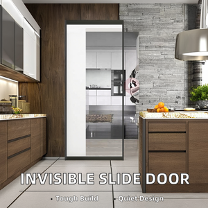 Sistema de <span class=keywords><strong>Puerta</strong></span> <span class=keywords><strong>Corredera</strong></span> de Vidrio Invisible de Estilo Moderno, Montaje en Pared, Riel de Herrajes Completamente Oculto, para Baño y Jardín - Product Image 2
