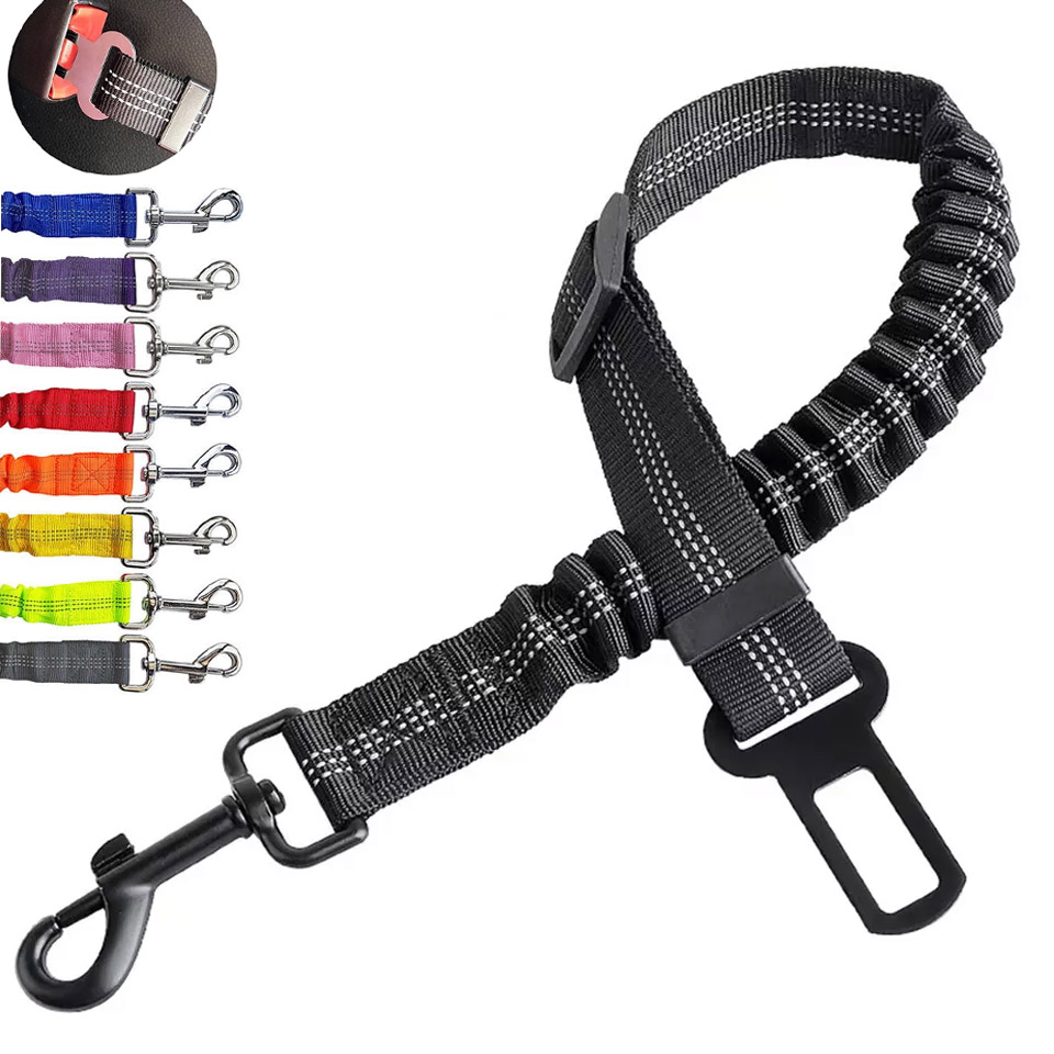 Groothandel Nylon Veiligheid Autogordel Voor Honden Verstelbare Pet Kat Voertuig Leash Strap