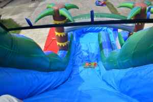Thương mại ngoài trời bền PVC màu xanh nhiệt đới trượt nước mùa hè thổi lên trượt nước <span class=keywords><strong>Inflatable</strong></span> với hồ bơi cho doanh nghiệp - Product Image 6