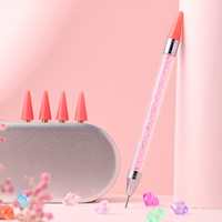 Kit d'outils de nail art : Stylo à points double tête, applicateur de strass, crayon à cire