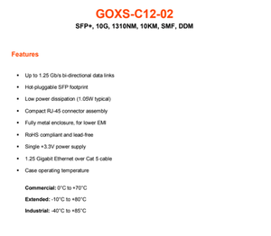 Module émetteur-récepteur SFP en cuivre RJ45 GOXS C12 02 1.25G 1000Base-T 100M, connecteur réseau Ethernet pour commutateurs Gigabit - Product Image 2