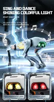Perro Robot de Acrobacias con Control Remoto por IA de 2.4GHz, Control por Voz, Programación Inteligente, Música y Baile, Luces LED, Mascota Robot Interactiva para Niños