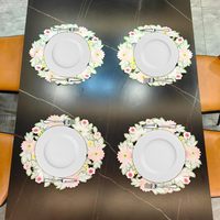Napperons ronds brodés en gros, motif marguerites printanières, 15 pouces, pour la maison, la cuisine, la salle à manger, décoration de table d'été, style ajouré