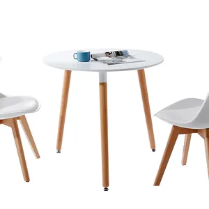 MDF top bianco in legno da tè tavolino da salotto mobili mobili in legno piccolo caffè rotondo tavolo da tè