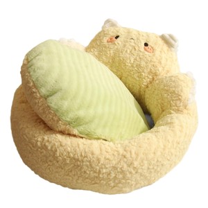 Coussin rond pour chat Creamy Little Beast, chaud pour l'hiver, canapé pour chat, tapis de couchage pour toutes les saisons - Product Image 5