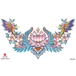 Autocollants de <span class=keywords><strong>tatouage</strong></span> temporaire pour femmes, motifs papillon et <span class=keywords><strong>fleur</strong></span> indiens personnalisés, sexy, pour la <span class=keywords><strong>poitrine</strong></span>, le cou ou le dos, art corporel - Product Image 6