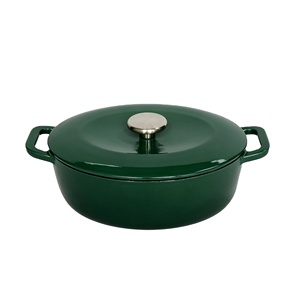 <span class=keywords><strong>Cocotte</strong></span> <span class=keywords><strong>Ovalada</strong></span> de Hierro Fundido Esmaltado Verde Premium 2026, Olla Holandesa Antiadherente para Cocinar y Hornear en Casa - Product Image 6