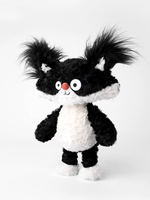 Peluche renard bleu directement de l'usine, jouet en peluche loup aux yeux amusants, mignonnes peluches en fourrure bouclée pour la vente en gros