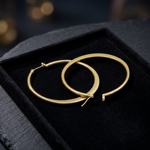 Pendientes de aro chapados en oro de 14K, 18 y 24K al por mayor, pendientes llamativos, pendientes de aro de moda, joyería de oro relleno de latón Oro Joyeria - Product Image 1