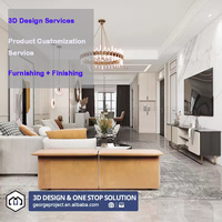 Proyecto de muebles de Villa 3D contemporáneo Diseñador de interiores profesional Arquitectura Diseño de interiores Decoración del hogar Renderizado 3D
