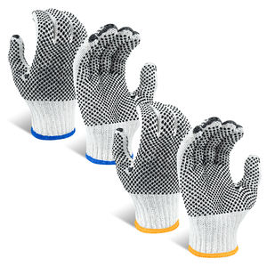 Ventas al por mayor 7G hilo sin costuras tejido liso lejía blanco PVC punteado Extra puntas de los dedos protección trabajo construcción guantes de seguridad - Product Image 1